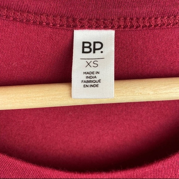 BP. Red Rumba Long Sleeve Crewneck with front Pocket Tee, Size XS, NWT - Picture 6 of 10